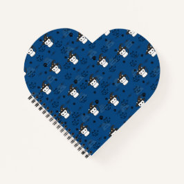 Cuaderno Gatitos y pinturas en el Ceruleño oscuro