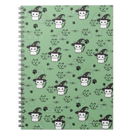 Cuaderno Gatitos y pinturas en verde del mar oscuro