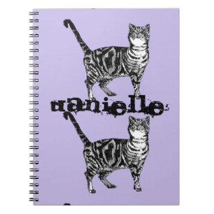 Cuaderno Gato a rayas Tabby Chicas lindos nombre bloc de no