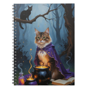 Cuaderno Gato Abisinio Pintura caprichosa de Halloween