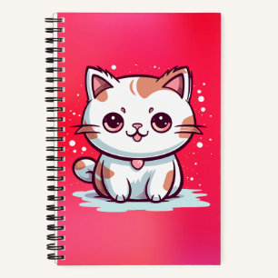Cuaderno Gato adorable al estilo Kawaii Clipart