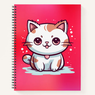 Cuaderno Gato adorable al estilo Kawaii Clipart