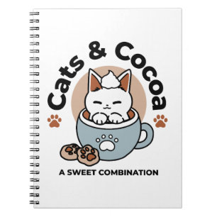 Cuaderno Gato adorable en diseño de vacaciones de peluche -