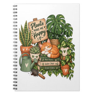 Cuaderno Gato Amante de Plantas Adorable – Las Plantas Me H