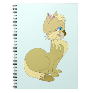 Cuaderno Gato amarillo con ojos azules portátil tu texto de