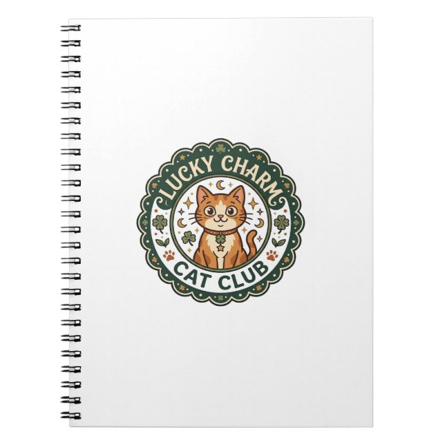 Cuaderno Gato Amuleto de la Suerte POD Arte Vectorial - Gat (Frente)