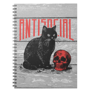 Cuaderno Gato antisocial y cráneo