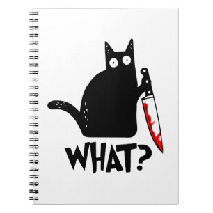 Cuaderno Gato Asesino Con Cuchillo