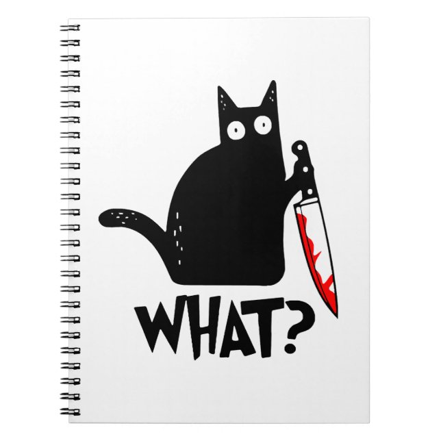 Cuaderno Gato Asesino Con Cuchillo (Frente)