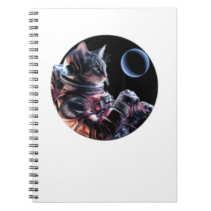 Cuaderno Gato astronauta con planeta