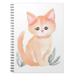 Cuaderno Gato atigrado naranja acuarela gatito