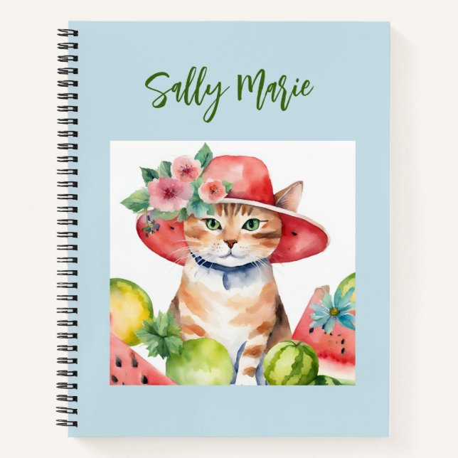 Cuaderno Gato atigrado naranja lindo (Anverso)