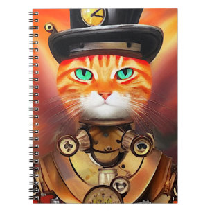 Cuaderno Gato atigrado naranja Steam Punk 
