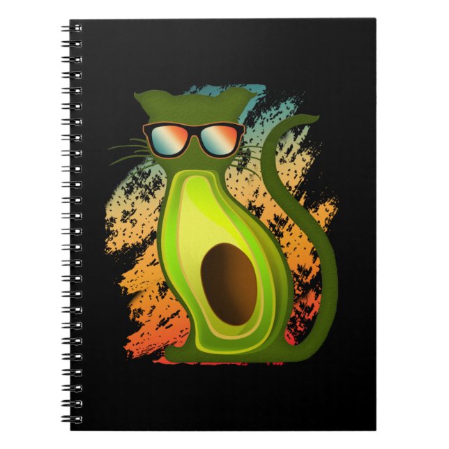 Cuaderno gato avocato aguacate  (Frente)