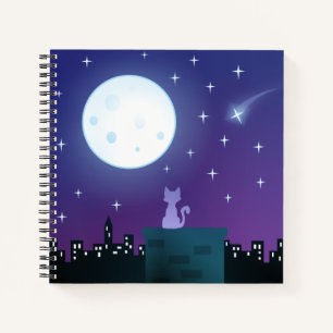 Cuaderno Gato Bajo La Luz De La Luna
