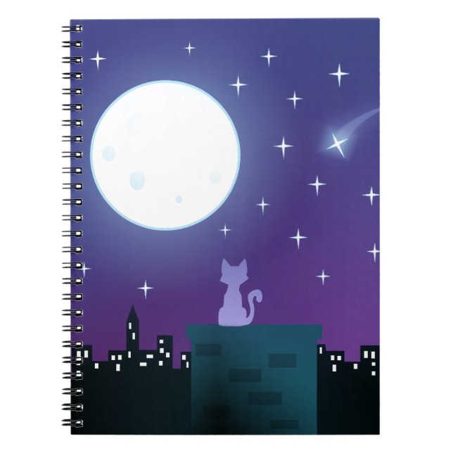 Cuaderno Gato bajo la luz de la luna (Frente)
