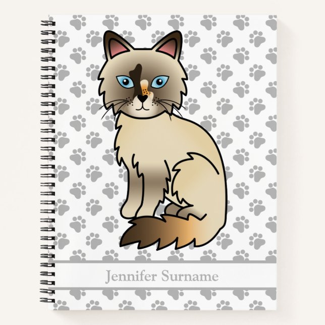 Cuaderno Gato Birman con caparazón de tortuga / Ragdoll & T (Anverso)