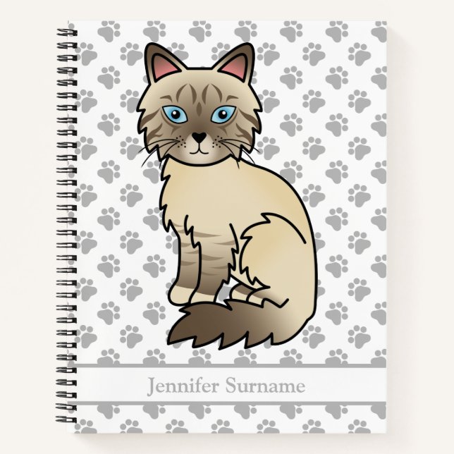 Cuaderno Gato Birmanio Atigrado de Punta de Chocolate & Tex (Anverso)