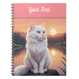 Cuaderno Gato blanco a orillas del lago