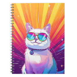 Cuaderno Gato blanco con gafas de sol