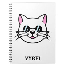Cuaderno Gato blanco con gafas negras / gafas de sol