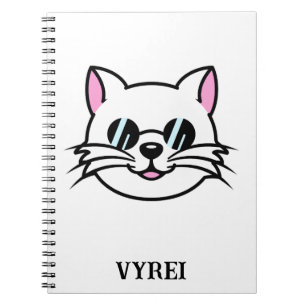 Cuaderno Gato blanco con gafas negras / gafas de sol