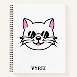 Cuaderno Gato blanco con gafas negras / gafas de sol