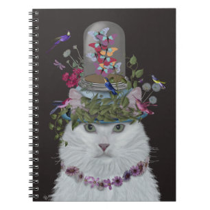 Cuaderno Gato blanco con mariposa Bell Jar