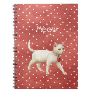 Cuaderno Gato blanco encanto de fresa