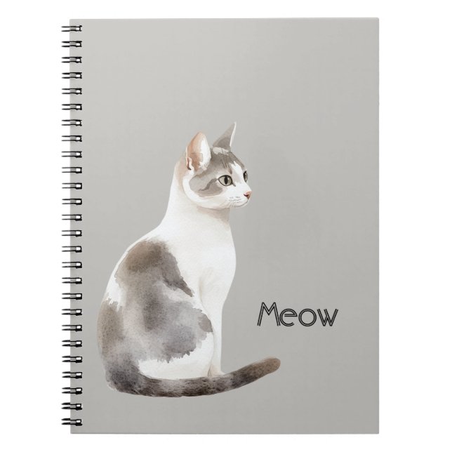 Cuaderno Gato Blanco Gris (Frente)