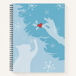 Cuaderno Gato blanco y holly, azul hielo