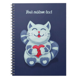 Cuaderno Gato Bonito Azul San Valentín Niños