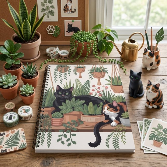 Cuaderno Gato botánico adorable de acuarela (Subido por el creador)