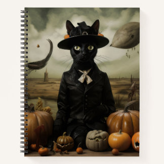 Cuaderno Gato Bruja con Calabazas