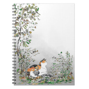 Cuaderno Gato Calico En El Jardín