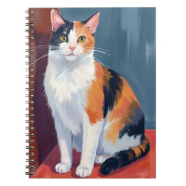 Cuaderno Gato Calico | Gato Gatito Bonito Acuarela Mascota