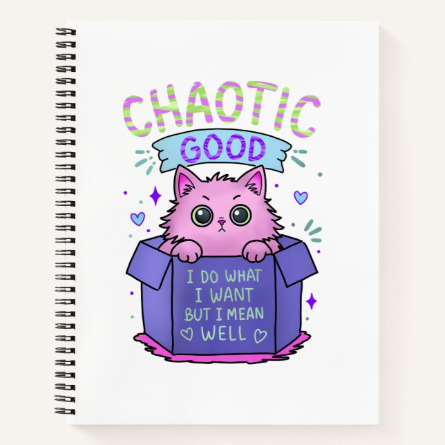 Cuaderno Gato Caótico Bueno | Hago lo que Quiero (Anverso)
