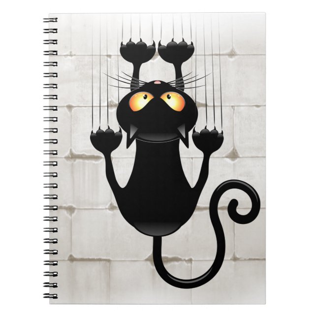 Cuaderno Gato cayendo en el divertido personaje de la caric (Frente)