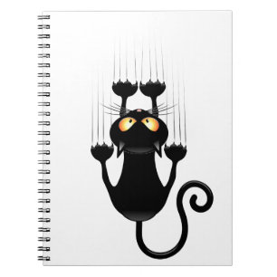 Cuaderno Gato cayendo en el divertido personaje de la caric