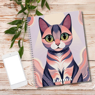 Cuaderno Gato colorido, diversión, Moda, animal, Personaliz