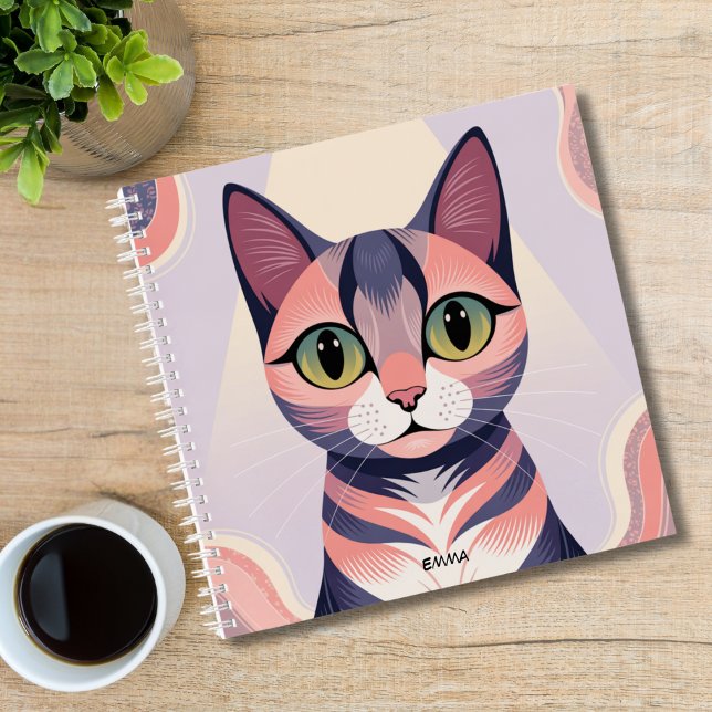 Cuaderno Gato colorido, Moda divertida, Personalizado (Subido por el creador)