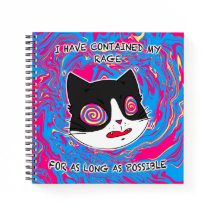 Gato colorido y loco gracioso con texto
