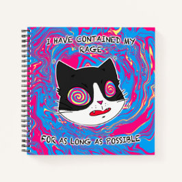 Cuaderno Gato colorido y loco gracioso con texto