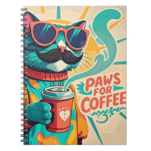Cuaderno Gato con gafas de sol sobredimensionadas, sostenie