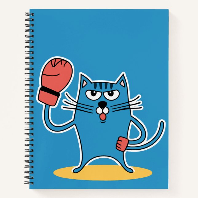 Cuaderno Gato con guantes de boxeo (Anverso)