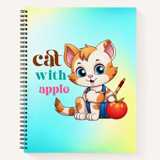 Cuaderno Gato Con Manzana-85242 (Anverso)