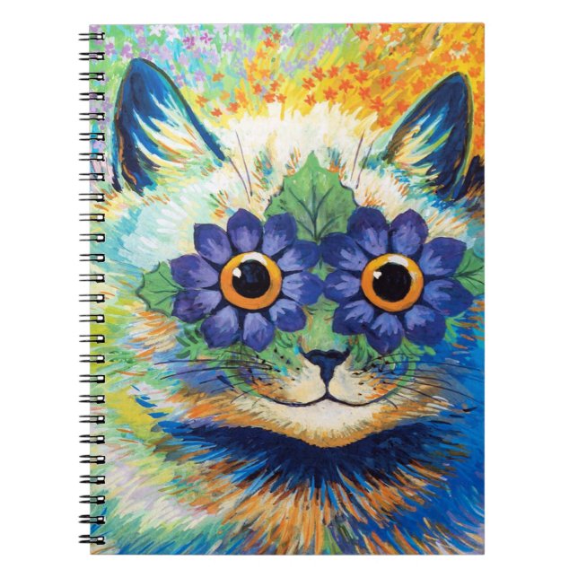 Cuaderno Gato con ojos de flor | Louis Wain (Frente)