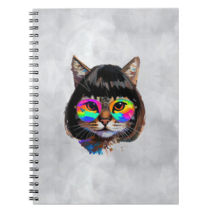 Cuaderno Gato con peluca y gafas de sol (Cuadro #9)