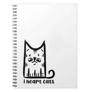 Cuaderno Gato con un bigote elegante, amo a los gatos