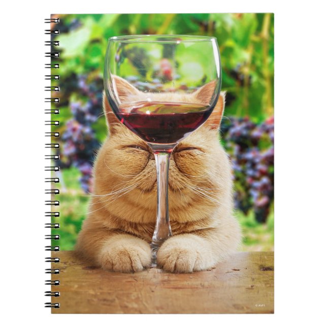 Cuaderno Gato con vidrio de vino (Frente)